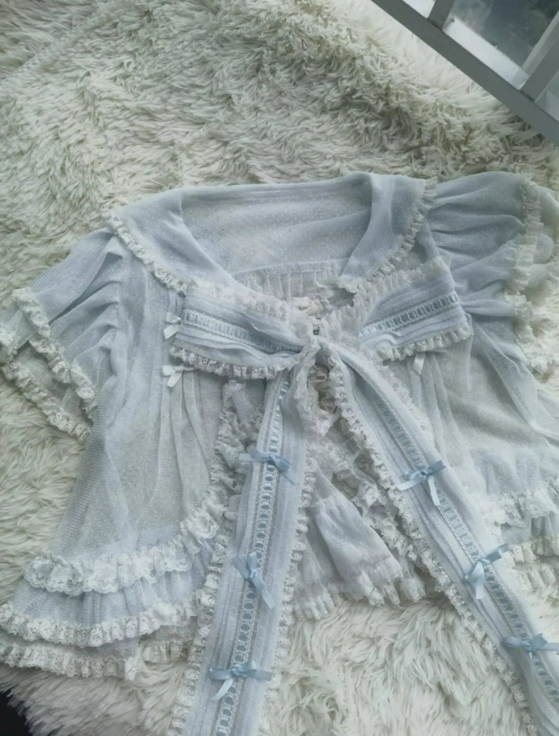 Dot Tulle - Tiered Classic Lolita JSK & Cardigan Coordinate and Accessories - image 14