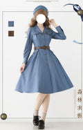 Western Notes - Denim Classic Lolita OP Dress - image 15