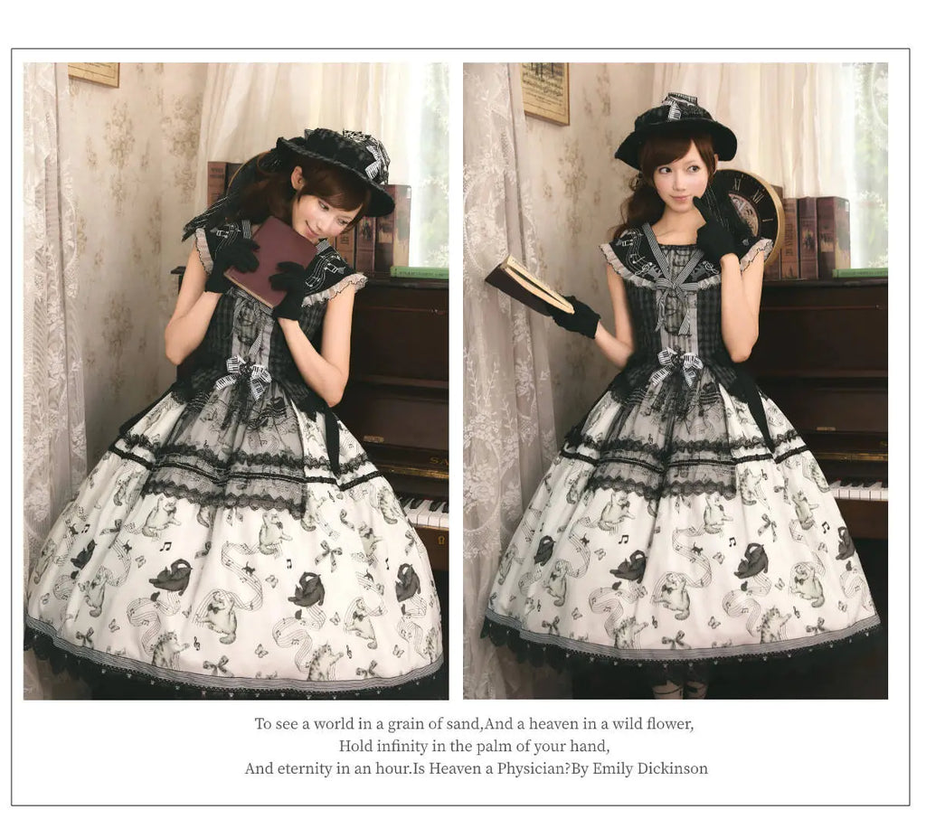 Meow Melodious Tone Musical Cat Classic Lolita JSK and Accessories - image 15
