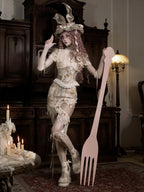 Cupid's Verse-Casket - Heart Cut-Out Vintage Lace Lolita Top - image 16