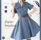 Western Notes - Denim Classic Lolita OP Dress - image 17