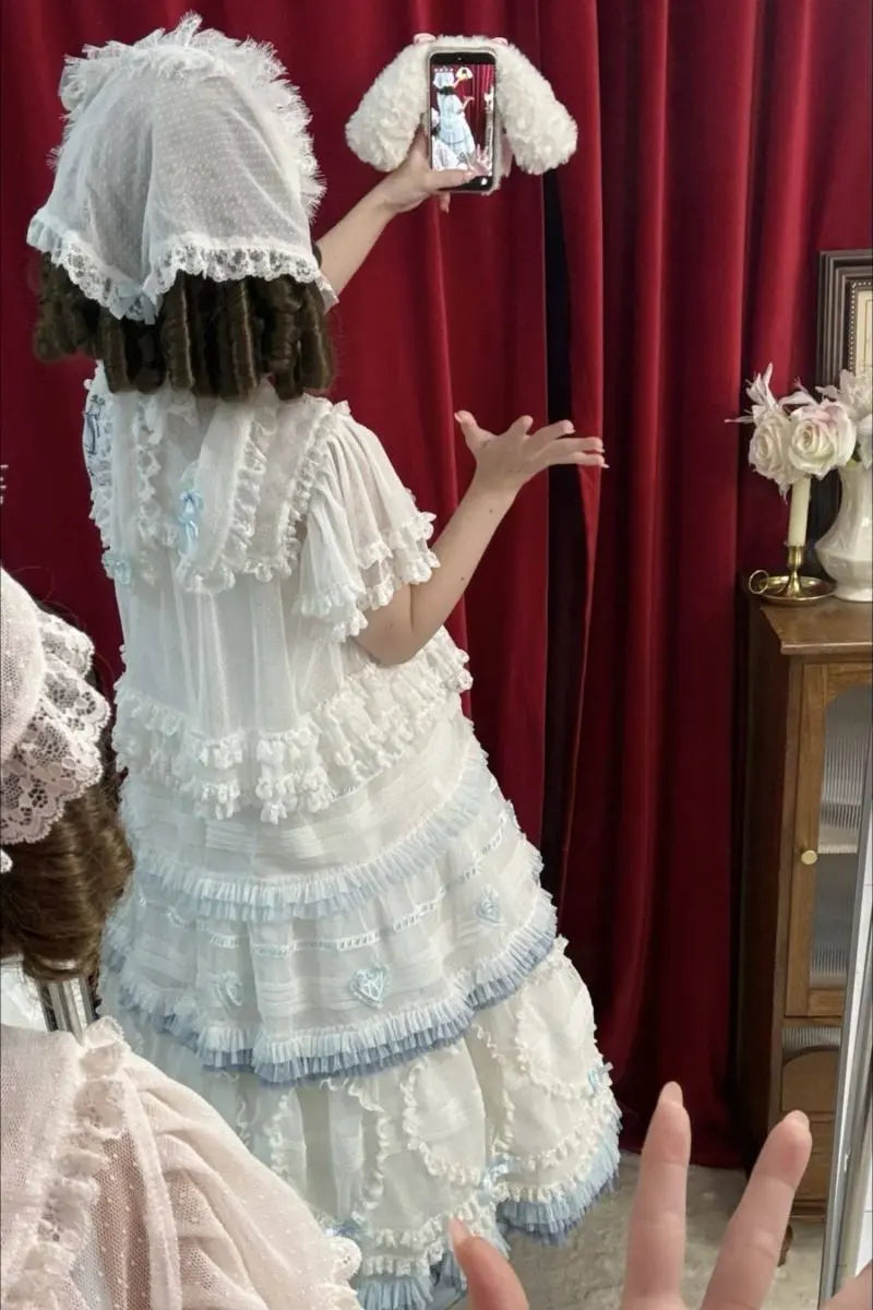 Dot Tulle - Tiered Classic Lolita JSK & Cardigan Coordinate and Accessories - image 18