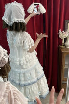 Dot Tulle - Tiered Classic Lolita JSK & Cardigan Coordinate and Accessories - image 18