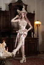 Cupid's Verse-Casket - Heart-Shaped Rococo Lolita Corset & Matching Pieces - image 18