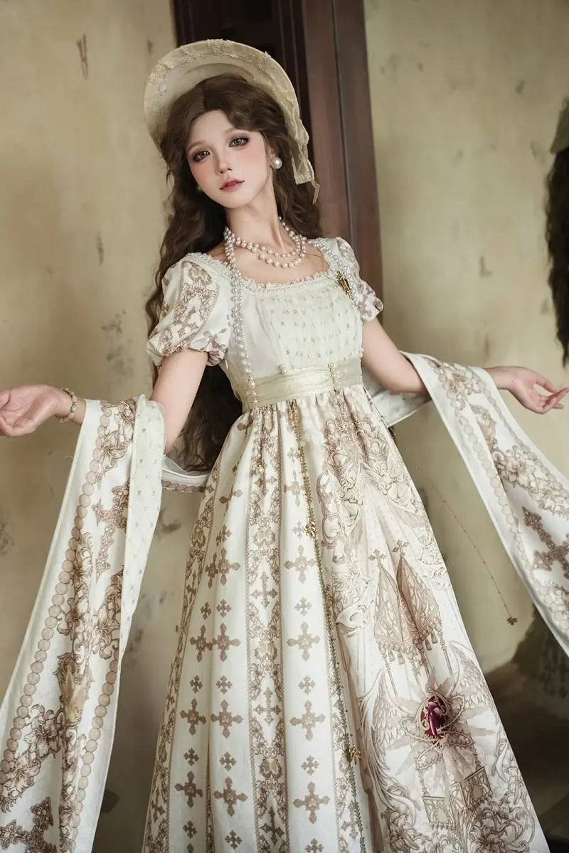 Sacred Coronation - Regency Empire Dress, Shawl & Necklace Options and Accessories - image 19