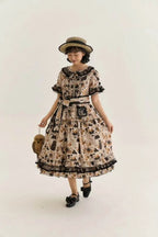 Black Cat Magician - Cotton Lolita OP Dress in Two Lengths - image 1