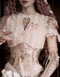 Cupid's Verse-Casket - Heart Cut-Out Vintage Lace Lolita Top - image 1