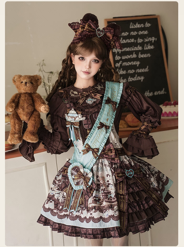 Little Bear Chocolate - Sweet Lolita Salopette and JSK - image 1