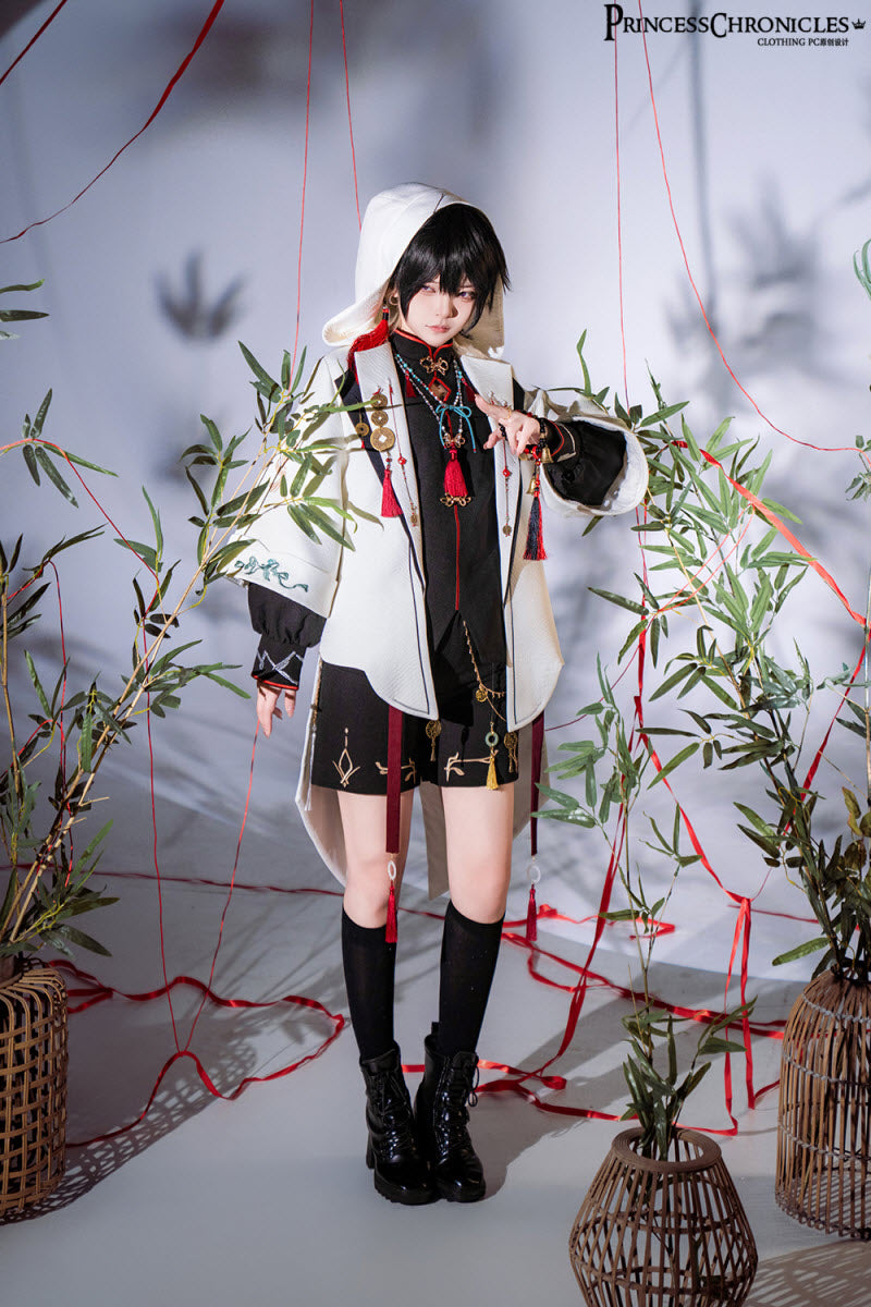 The Mountain Spirit - Hanfu-Inspired Ouji Jacket, Blouse, Shorts and Necklace Collection - image 1
