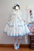Dot Tulle - Tiered Classic Lolita JSK & Cardigan Coordinate and Accessories - image 1
