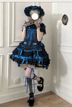 Heart & Skeleton Embroidery - Gothic Lolita OP Dress with Matching Apron - image 1