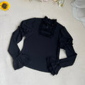 Elegant Ruffled Knitted Long-Sleeve Top - image 1