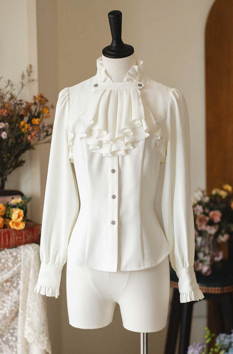 Forest Letter - Vintage Classic Lolita Blouse with Two Neckwear Pieces - image 1