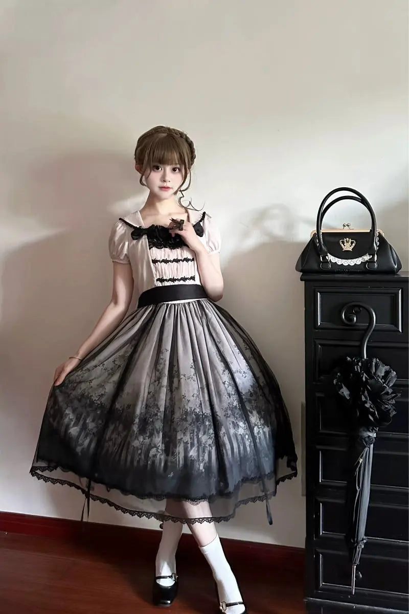 Decaying Garden - Gothic Lolita OP Dresses with Matching Accessories - image 1