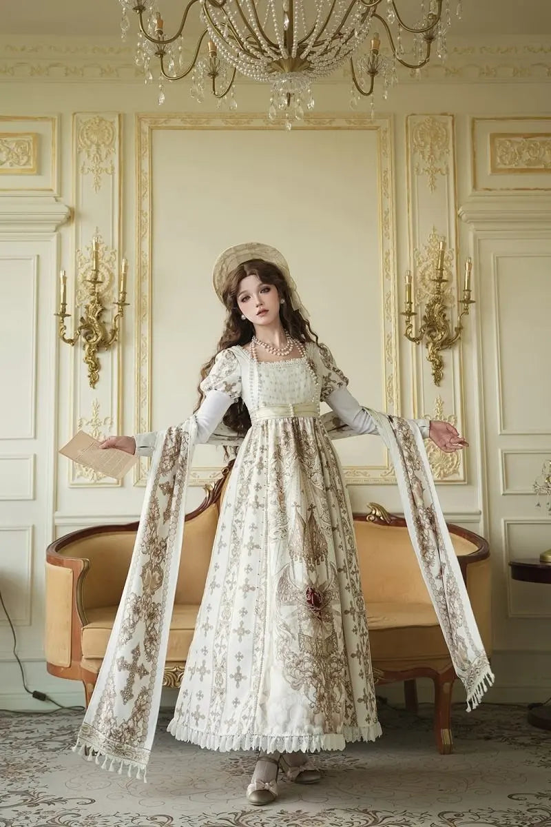 Sacred Coronation - Regency Empire Dress, Shawl & Necklace Options and Accessories - image 1