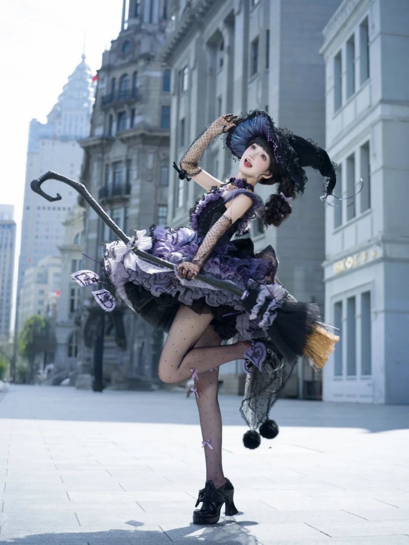Rock Sweetheart - Gothic Witch Lolita JSK Full Set - image 20