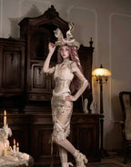Cupid's Verse-Casket - Heart Cut-Out Vintage Lace Lolita Top - image 22