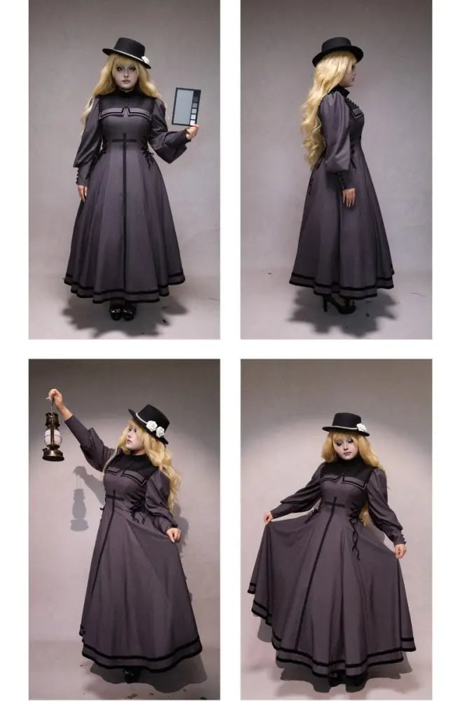 Raven Messenger - Plus Size Gothic Lolita OP with Optional Hat - image 25