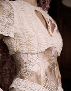Cupid's Verse-Casket - Heart Cut-Out Vintage Lace Lolita Top - image 25