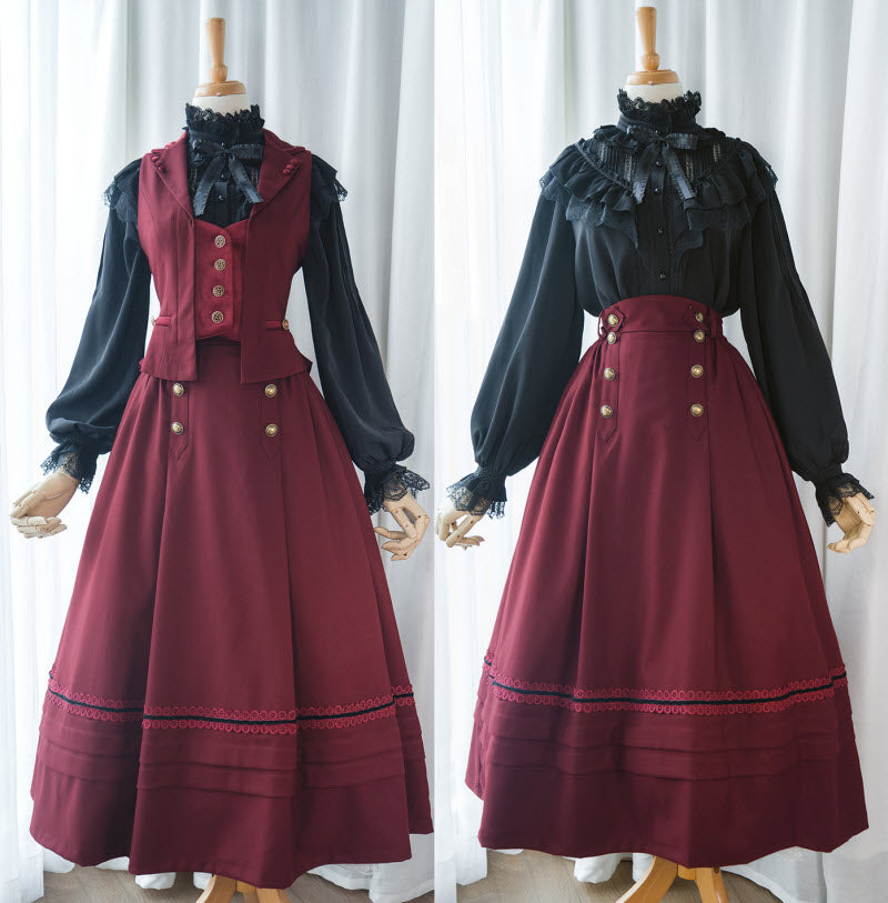 Minerva's Stitches - High-Waist Classic Lolita Skirt - image 2
