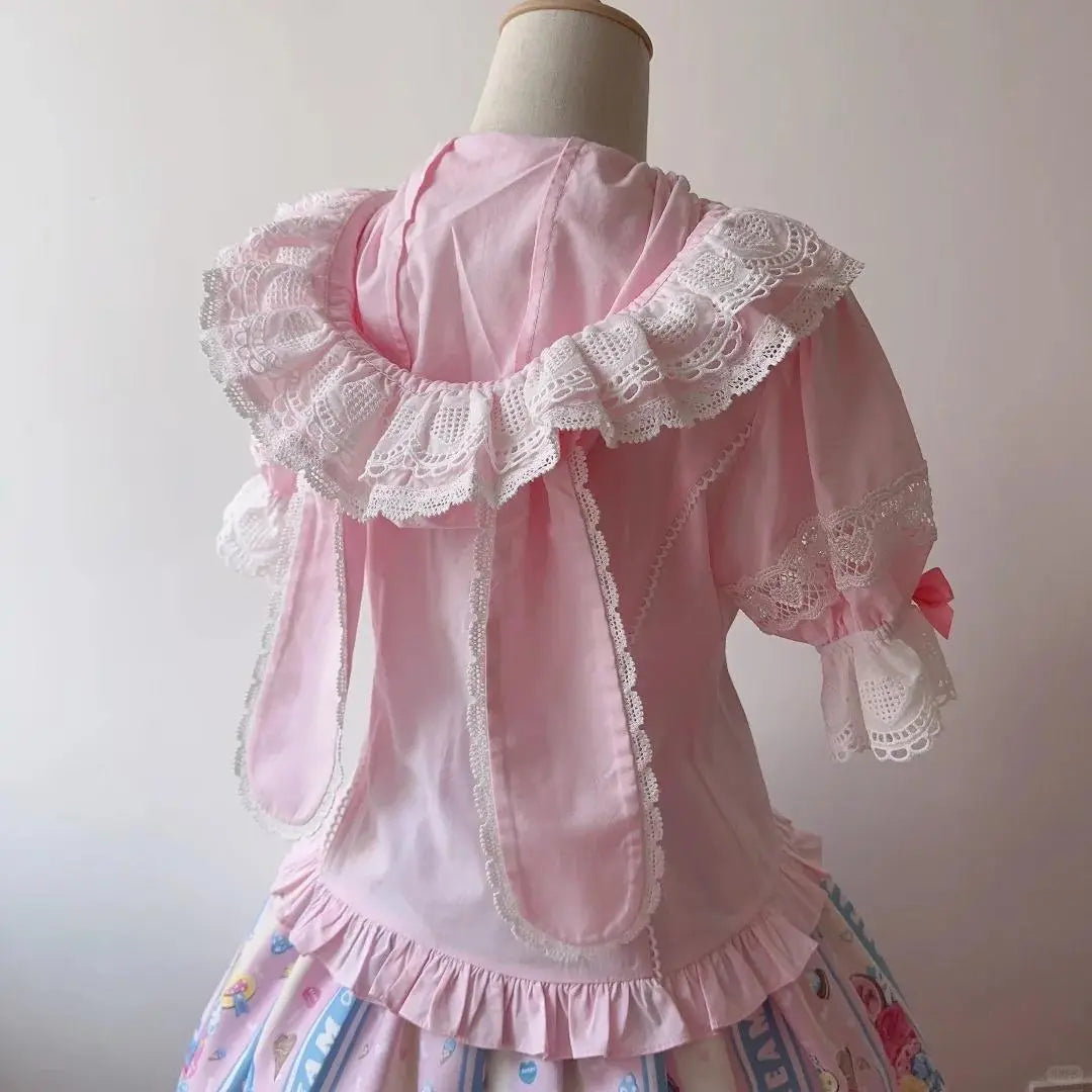 Baby Rabbit - Detachable Rabbit-Ear Hood Lolita Blouse - image 2