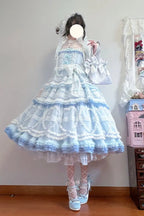 Dot Tulle - Tiered Classic Lolita JSK & Cardigan Coordinate and Accessories - image 2