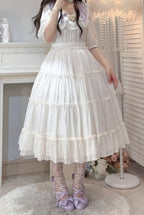 Cloud Soufflé Embroidered-Collar Classic Lolita Midi OP - image 2