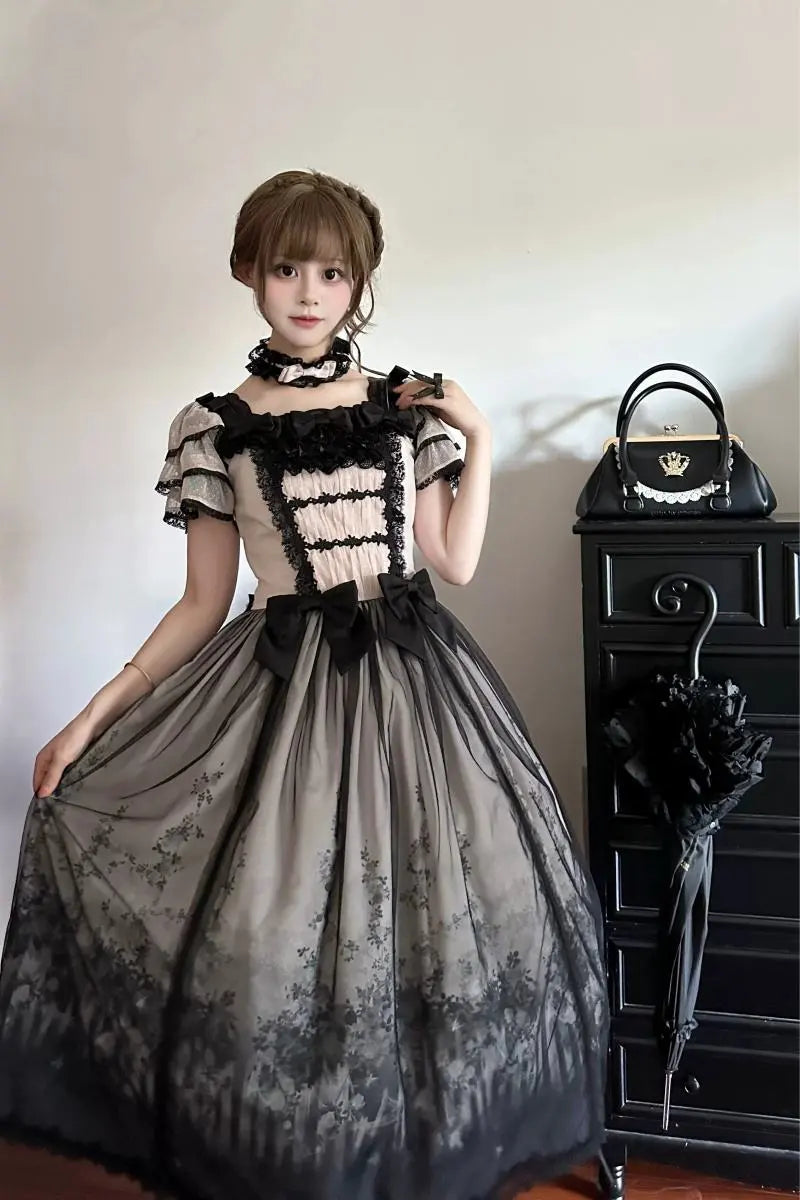 Decaying Garden - Gothic Lolita OP Dresses with Matching Accessories - image 2