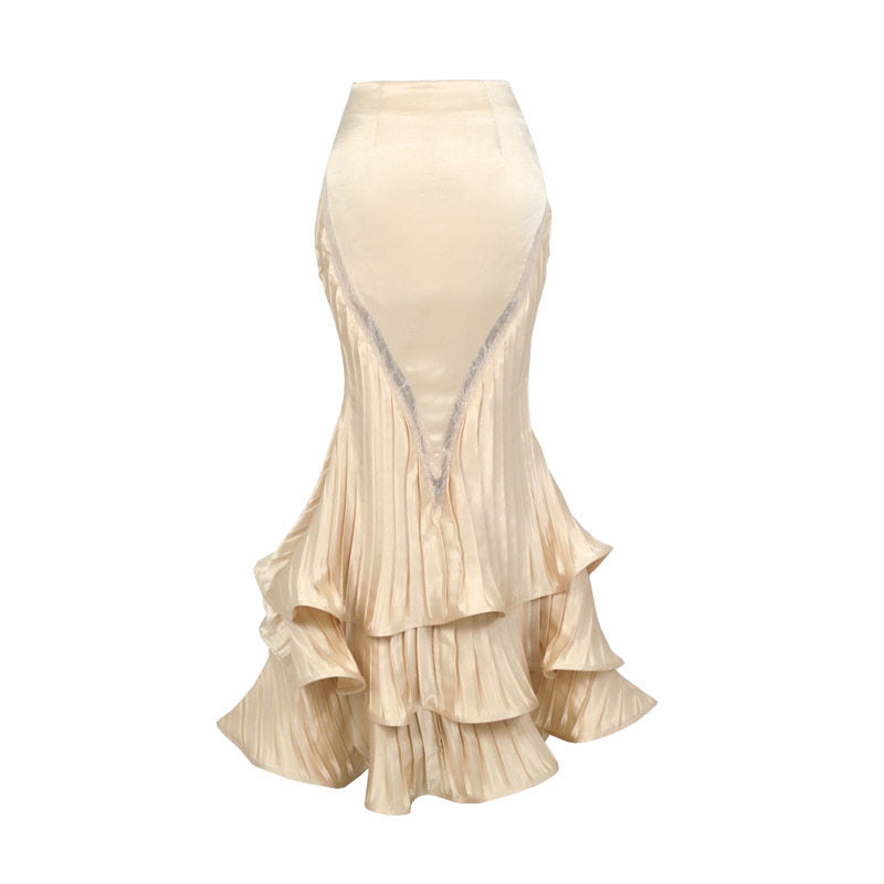 Cupid's Verse-Casket - Rococo Crinkled Satin Fishtail Skirt - image 2