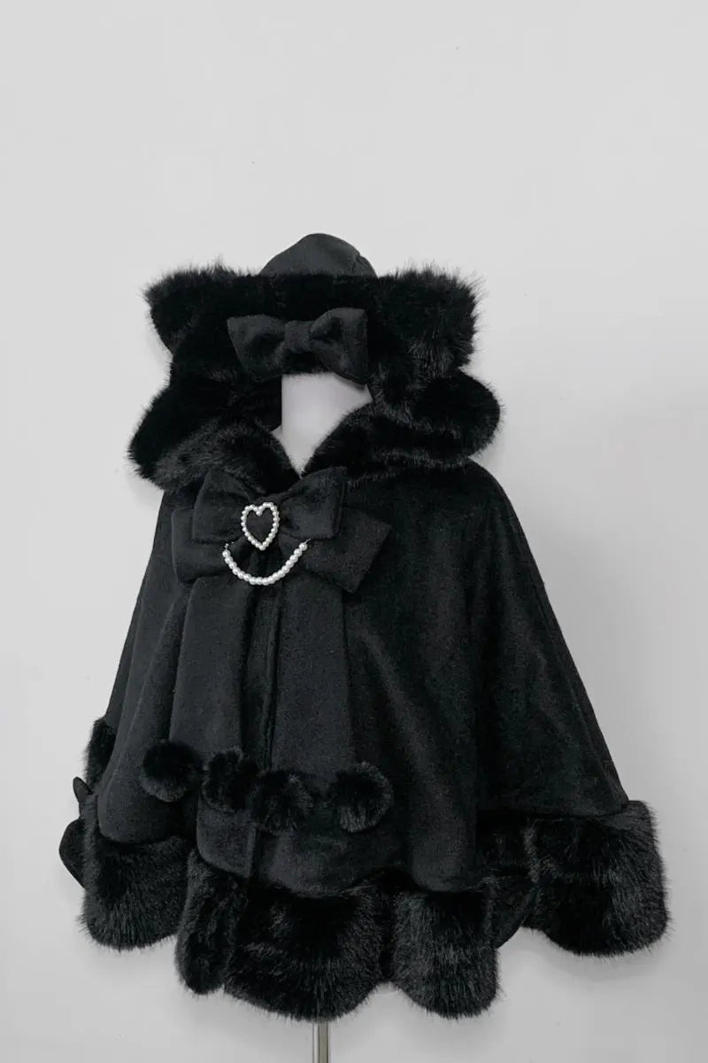Snowball - Cat-Ear Hood Jirai Kei Cape - image 3