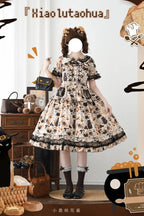 Black Cat Magician - Cotton Lolita OP Dress in Two Lengths - image 3