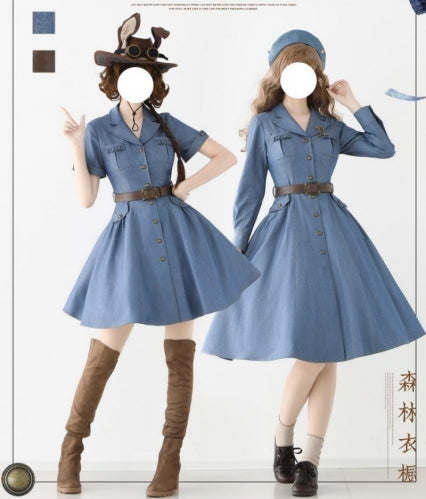 Western Notes - Denim Classic Lolita OP Dress - image 3