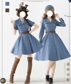 Western Notes - Denim Classic Lolita OP Dress - image 3