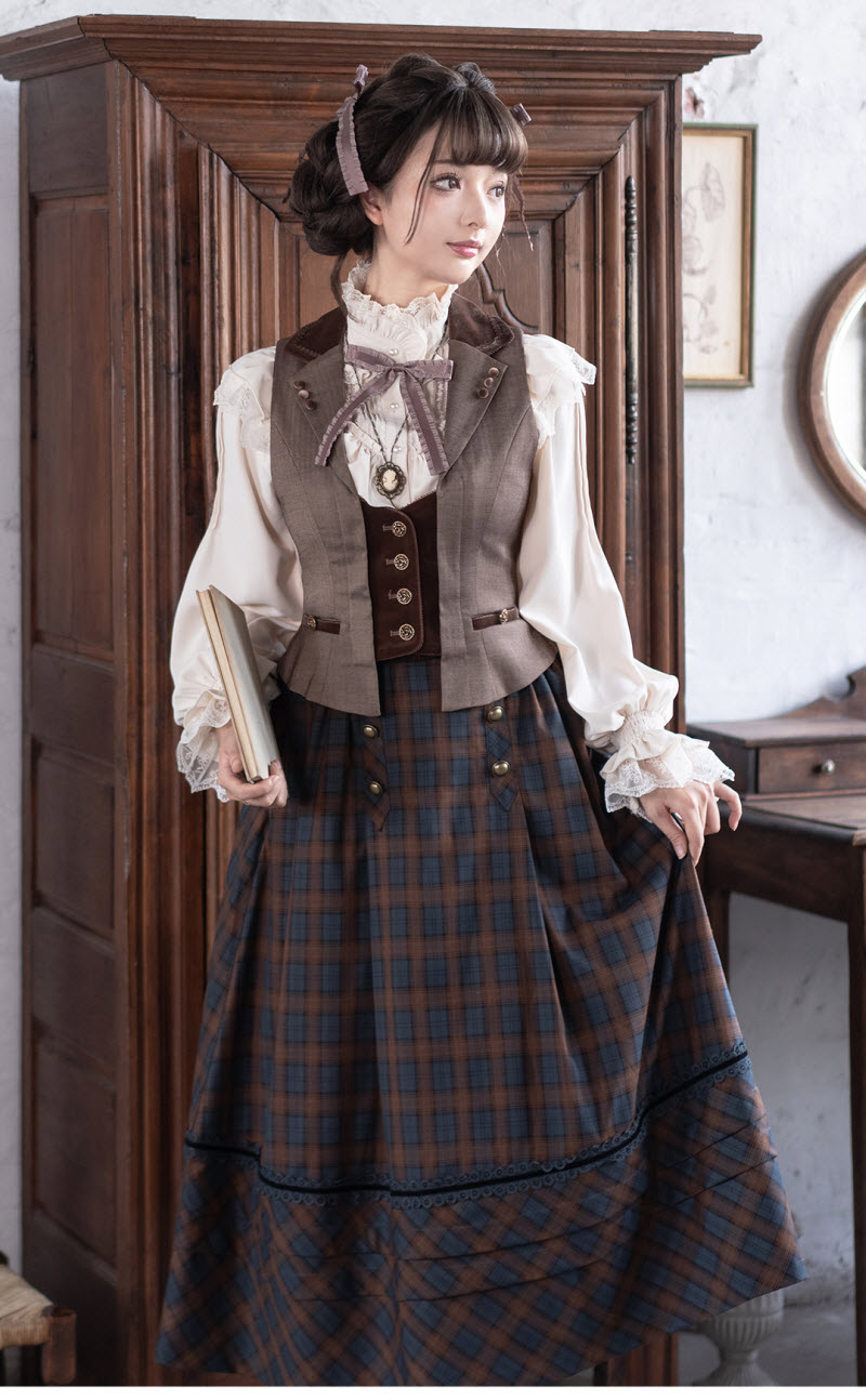 Minerva's Stitches - High-Waist Classic Lolita Skirt - image 3