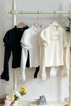 Elegant Ruffled Knitted Long-Sleeve Top - image 4