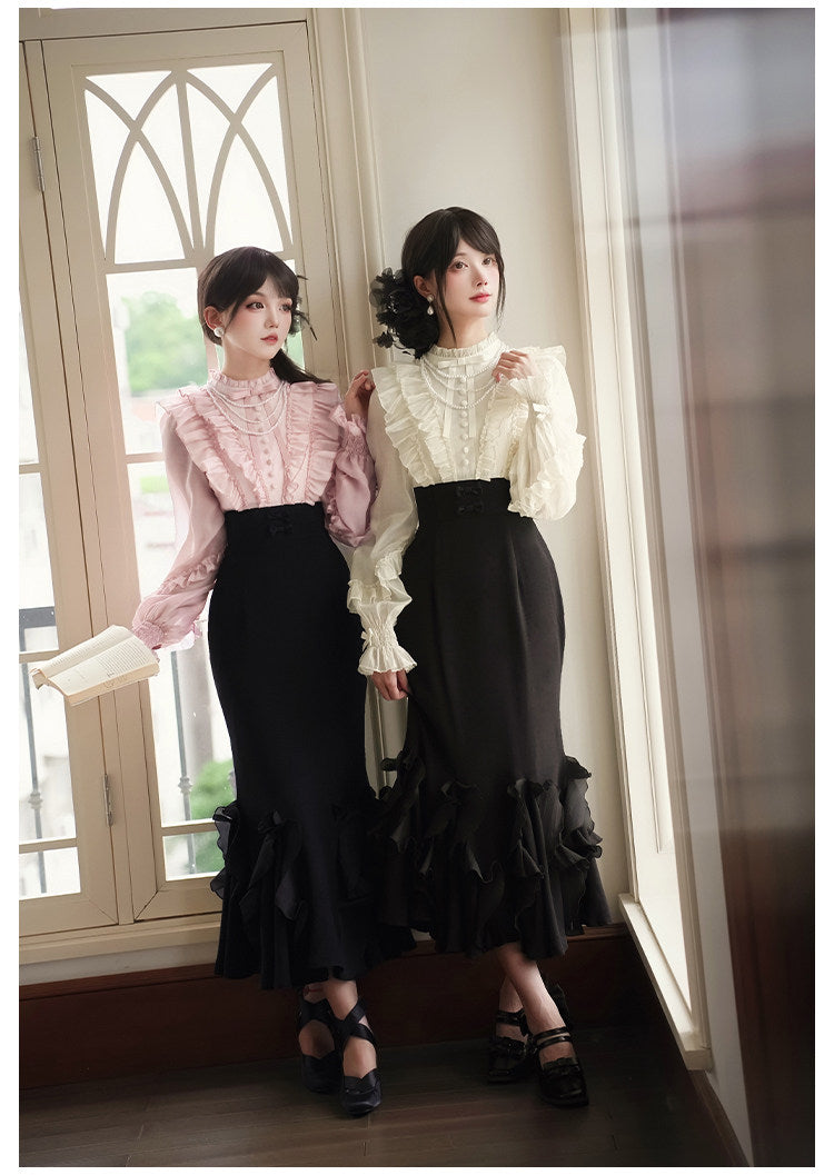 Miss Lola - Long-Sleeve Classic Lolita OP Dress - image 4
