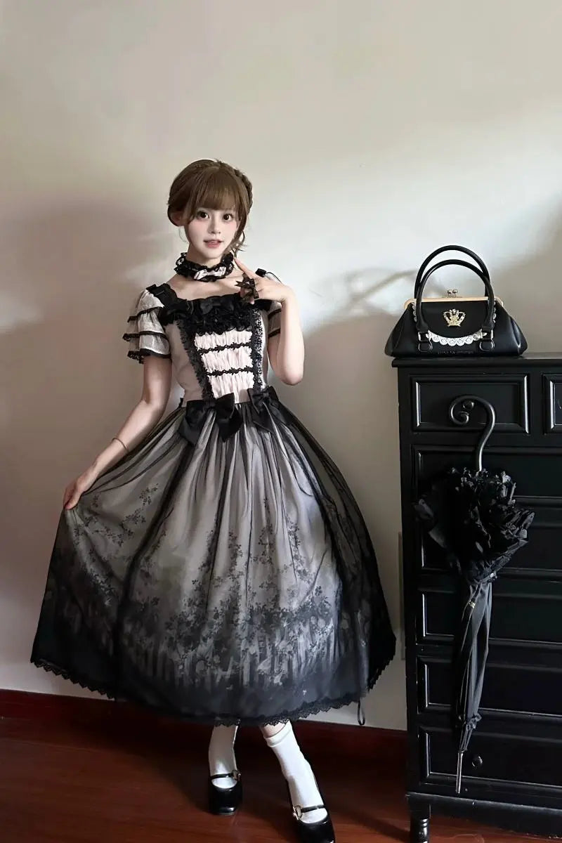 Decaying Garden - Gothic Lolita OP Dresses with Matching Accessories - image 4