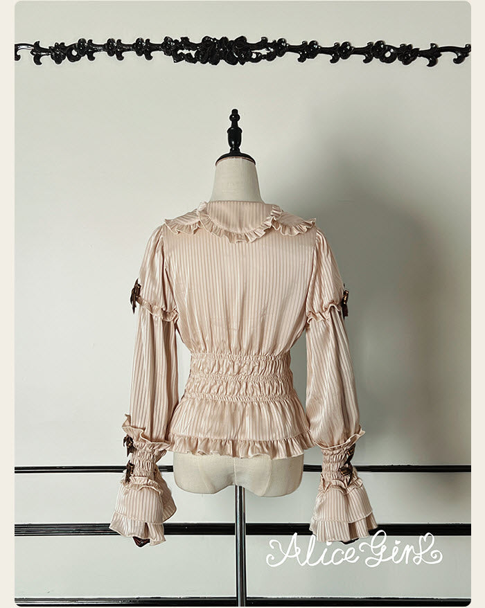 Little Bear Chocolate - Striped Sweet Lolita Blouse - image 4