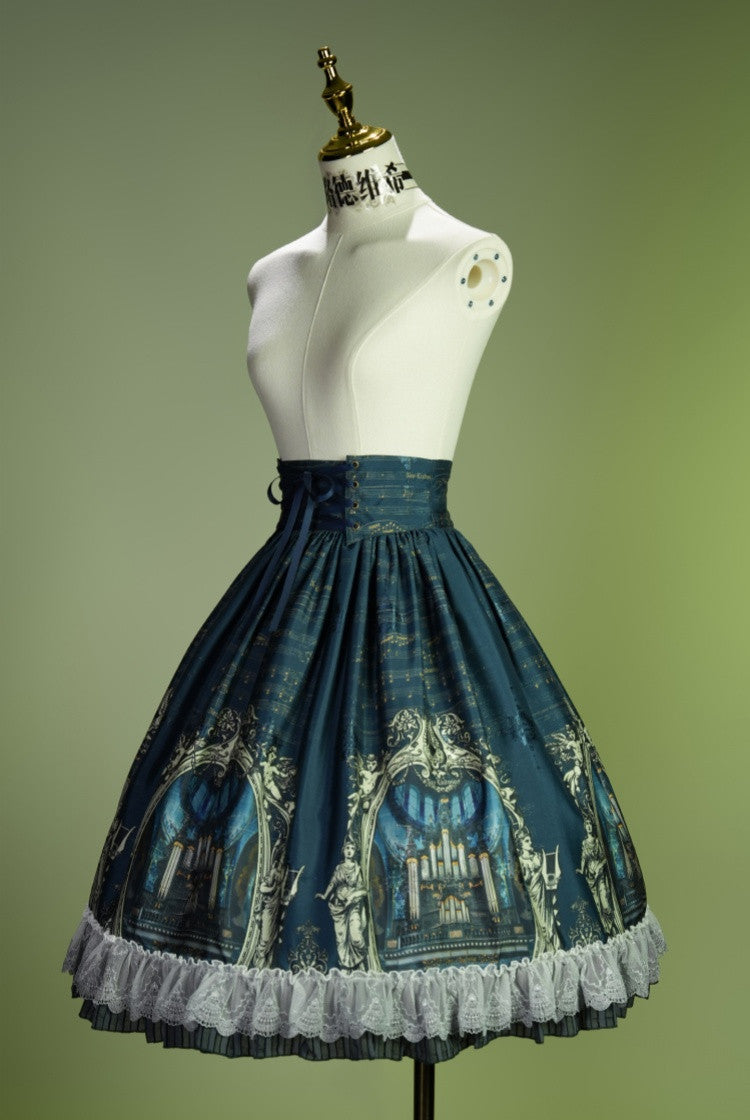 Musical Palmer III Music-Score High-Waist Lolita Midi Skirt - image 4