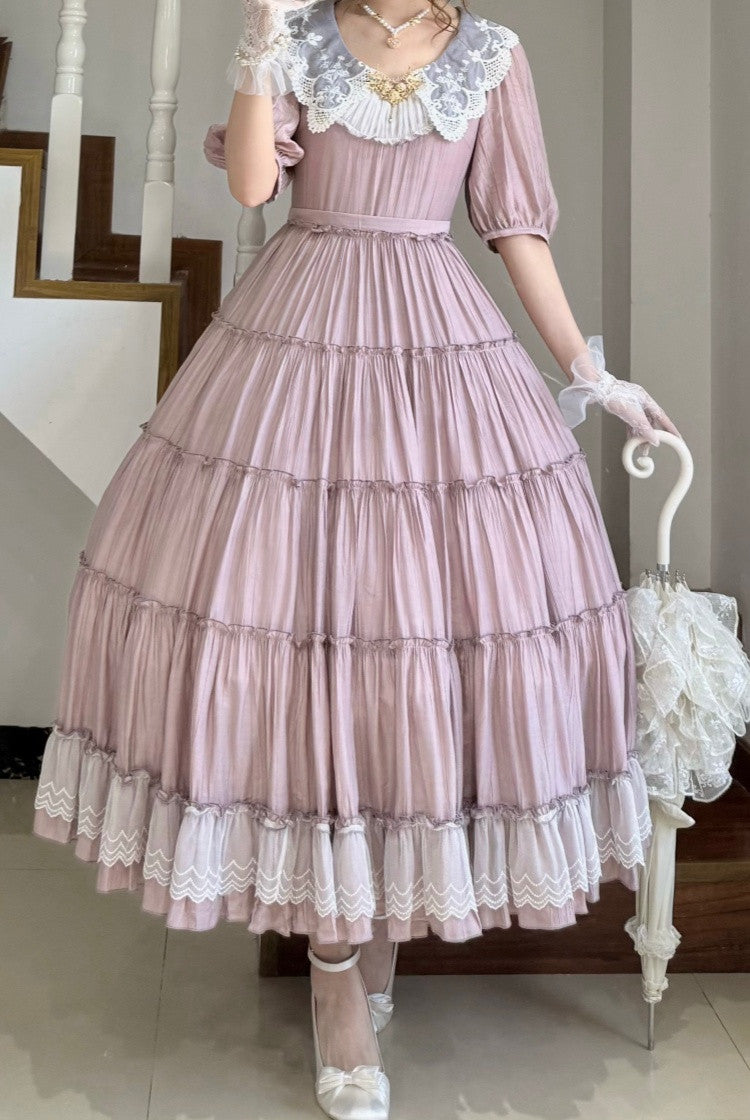 Cloud Soufflé Embroidered-Collar Classic Lolita Maxi OP - image 5