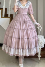 Cloud Soufflé Embroidered-Collar Classic Lolita Maxi OP - image 5