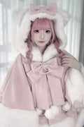 Snowball - Cat-Ear Hood Jirai Kei Cape - image 5