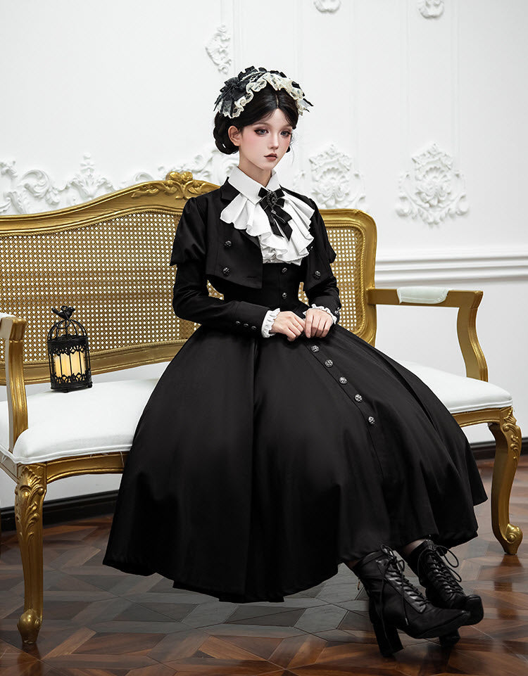 Poems of the Dark Night - Gothic Lolita JSK, Jacket and Blouse Coordinate - image 5