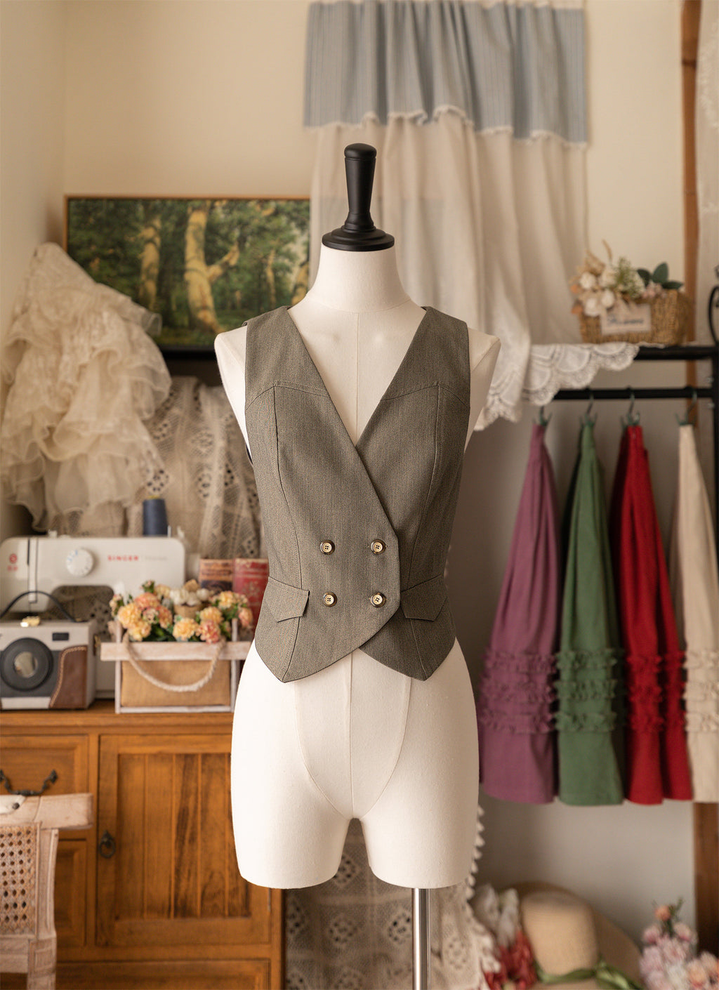 The Woodland Basket 4.0 - Classic Lolita V-Neck Vest - image 5