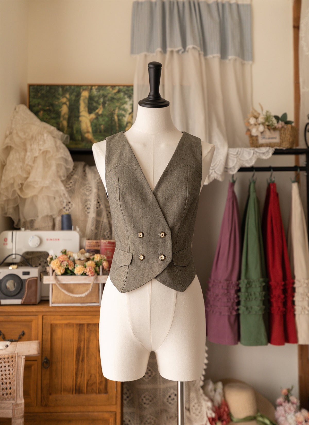 The Woodland Basket 4.0 - Classic Lolita V-Neck Vest - image 5