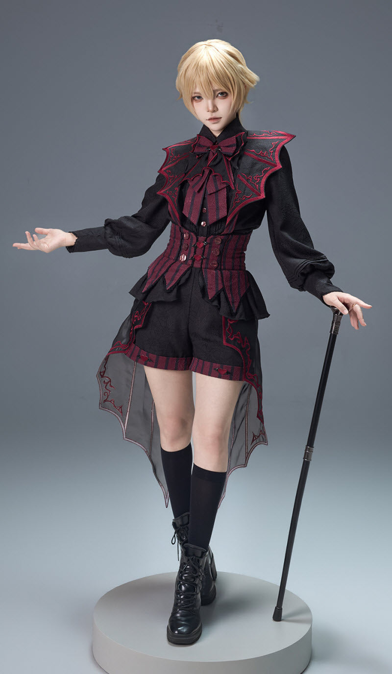 Batwing Vampire - Gothic Ouji Shirt & Shorts Coordinate - image 5