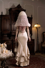 Cupid's Verse-Casket - Rococo Crinkled Satin Fishtail Skirt - image 5