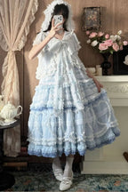 Dot Tulle - Tiered Classic Lolita JSK & Cardigan Coordinate and Accessories - image 5