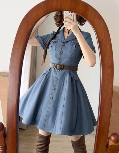 Western Notes - Denim Classic Lolita OP Dress - image 5