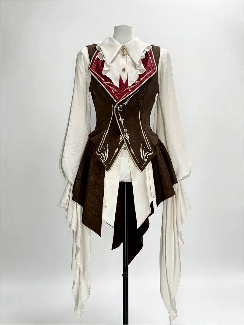 Zero - Ouji Military Lolita Blouse, Vest, Cape and Pants Set - image 6